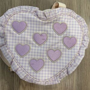 Mini stoney clover lane ruffled heart backpack with heart patches
